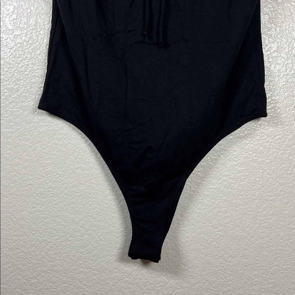 Black Wasabi + Mint tie front bodysuit, size large - Picture 3 of 5